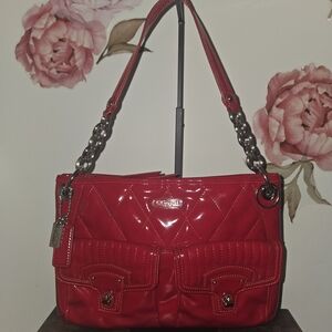 Coach Poppy Liquid Gloss Quilted Patent Leather shoulder bag